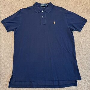 Polo Ralph Lauren Mercerized Pima Mesh Cotton Polo Mens Medium Classic Fit Navy